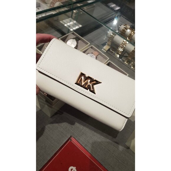 Michael Kors wallet mimi large flap bifold credit card phone wallet optic white - Picture 2 of 9